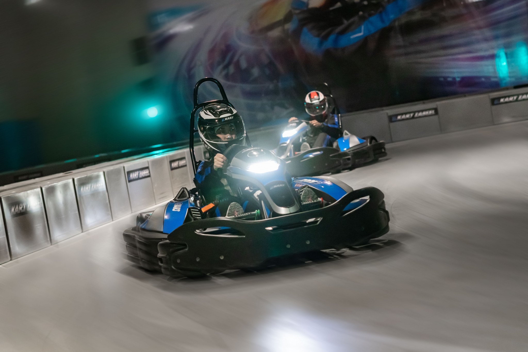 Challenge your friends on the rooftop track where every twist and turn offers excitement and the chance to enhance your driving skills in state-of-the-art electric go-karts.